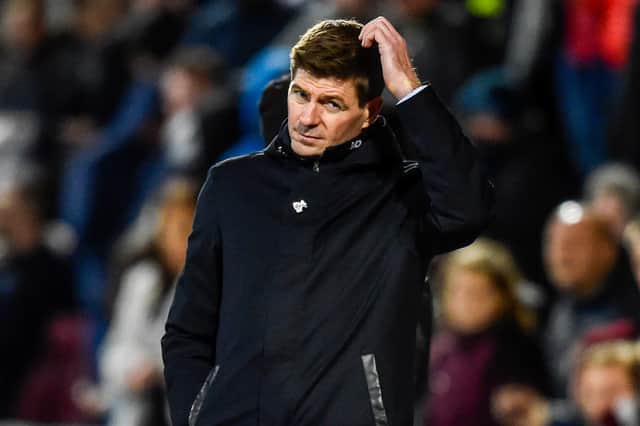 Rangers manager Steven Gerrard during the last time his side met Hearts. Picture: SNS