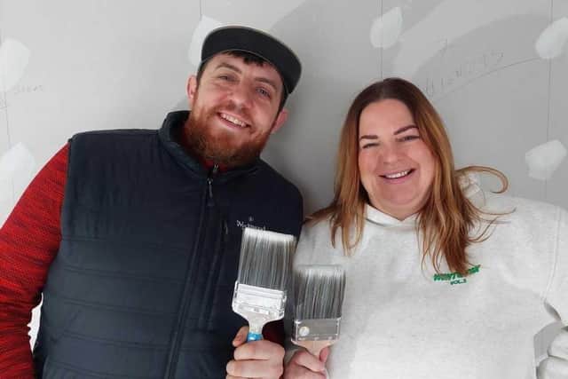 Craig (and Jacqui working on the new cafe at Loganlea Trout Fishery.