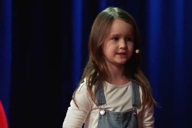 Molly Wright, 7, has grown a large following with her talks on childhood development - we should listen to her, writes Hayley Matthews. PIC: You Tube/Ted.