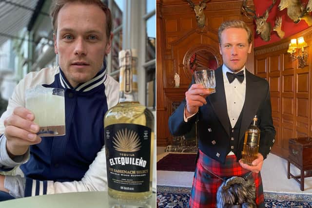 Outlander Season 6 star Sam Heughan with his whisky brand The Sassenach (Sam Heughan social media)