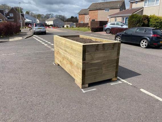 The planter on the junction of Baberton Mains Drive/Wynd. Picture: JPIMedia