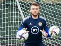 Zander Clark during a Scotland training session last May.