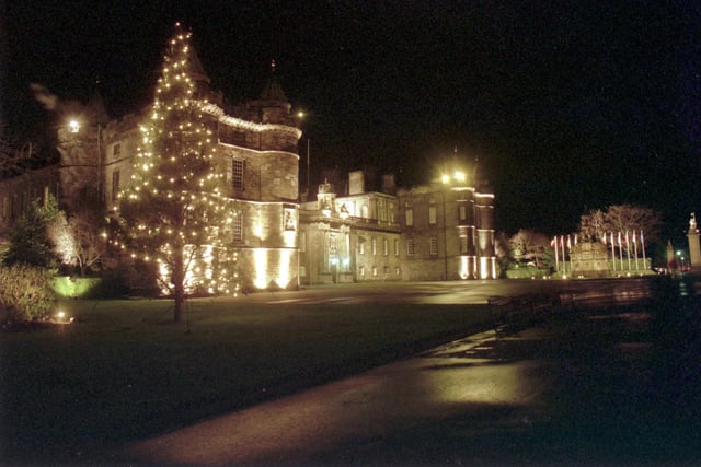 Holyrood Palace's Christmas tree and fountain were floodlit in honour of the European Summit, being held in Edinburgh in December 1992.