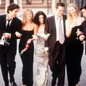 The Cast Of "Friends" 1999-2000 Season. From L-R: David Schwimmer, Jennifer Aniston, Courteney Cox Arquette, Matthew Perry, Lisa Kudrow And Matt Leblanc