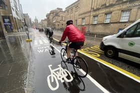 Floating bus stops are one feature of Edinburgh's Spaces for People project which separates the pavement from bus access by a cycle lane. Some elements of the programme, which was introduced during the pandemic, look set to be retained. PIC: Lisa Ferguson