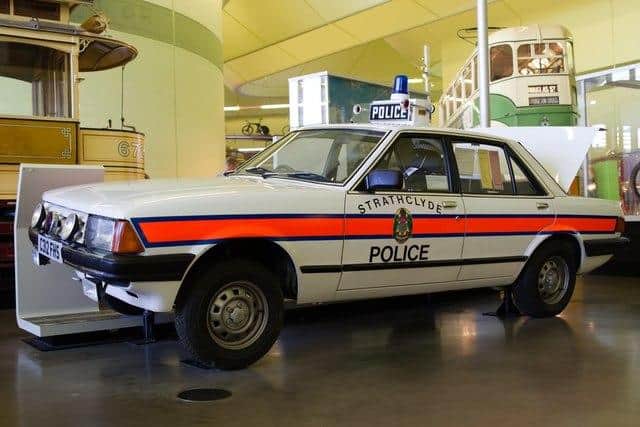 A Ford Granada used by the former Strathclyde Police force, which entered service in the same decade as a vehicle still used by Police Scotland. 
Picture: Mark Anderson