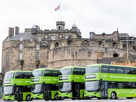 Some of Lothian Buses' fleet of electric double decker buses. Picture: Ian Georgeson Photography