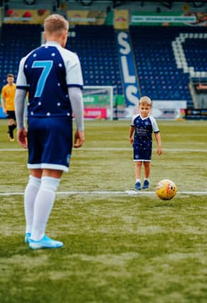 Stephen Manson with son Oliver Manson at the 2019 match at the Falkirk Stadium