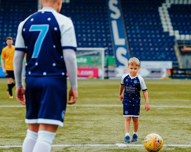 Stephen Manson with son Oliver Manson at the 2019 match at the Falkirk Stadium