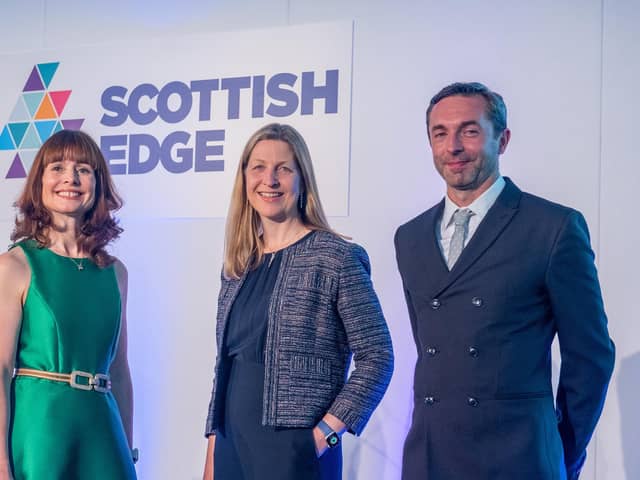 Evelyn McDonald, CEO Scottish Edge; Judith Cruickshank, managing director, commercial mid market at Royal Bank of Scotland, and Steven Hamill, COO Scottish Edge. Picture: Sandy Young/scottishphotographer.com