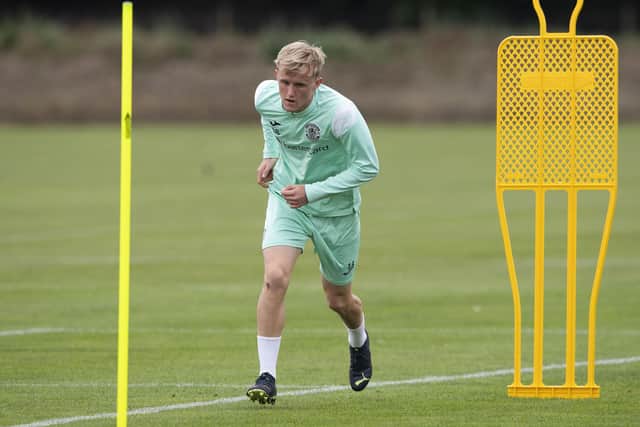 Ewan Henderson being put through his paces at Hibs training. Picture: SNS