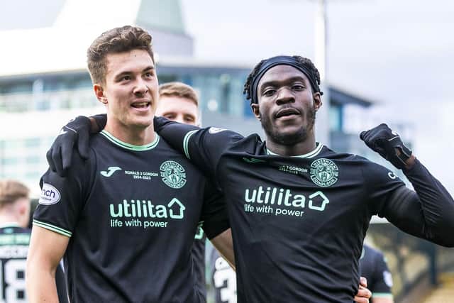 Hoppe, left, has three goal contributions in six appearances for Hibs