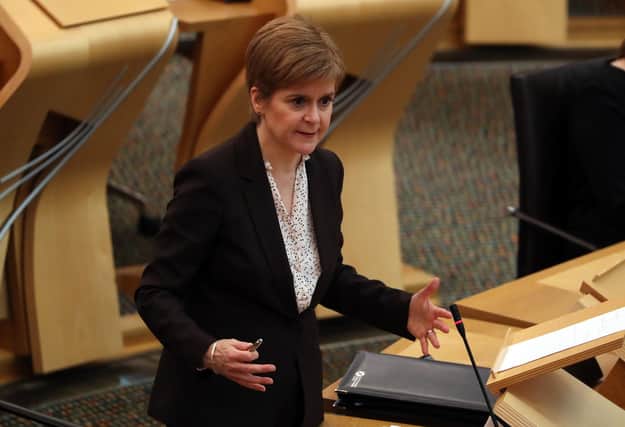 First Minister Nicola Sturgeon in the Scottish Parliament at Holyrood. Picture: Andrew Milligan/PA Wire