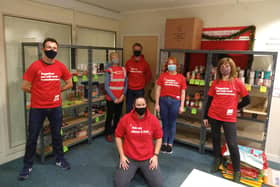 Edinburgh volunteers getting wellbeing packs ready for homeless people