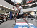 Josh Taylor during an open workout at St Enoch's Square in Glasgow ahead of his world title defence fight against Jack Catterall on Saturday at OVO Hydro. Picture: John Devlin
