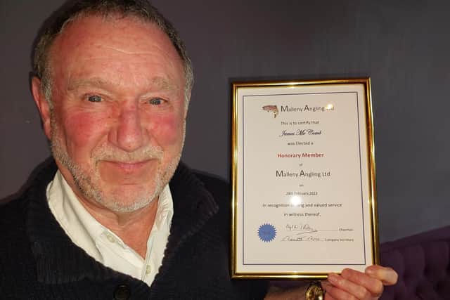 Jim McComb with his Honorary Member certificate from Malleny Anglong. Picture: Nigel Duncan