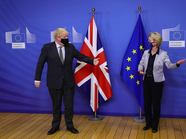 Boris Johnson with European Commission president Ursula von der Leyen (Picture: Aaron Chown - WPA Pool/Getty Images)