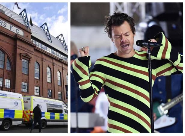 Dylan Wood fell from a stand at Ibrox Stadium during the Harry Styles concert in Glasgow.