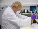 Prime Minister Boris Johnson visited the French biotechnology laboratory Valneva in Livingston in January. Picture: PA
