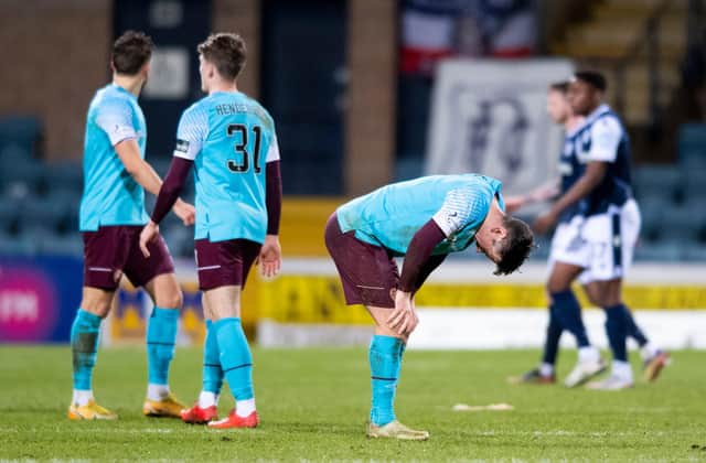 Hearts fans were unhappy with the team's performance in defeat to Dundee. Picture: SNS