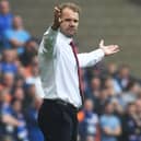 Hearts boss Robbie Neilson gesticulates from the sidelines during the Scottish Cup final