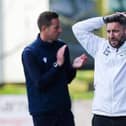 Hibs boss Lee Johnson looks bemused during the 1-1 draw with St Johnstone