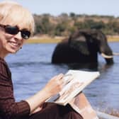 Carol Barrett at the Chobe River, which marks the border between Botswana and Namibia
