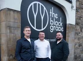 Stuart Hunter, Cameron Taylor and Murray Ainslie outside trhe Black Grape