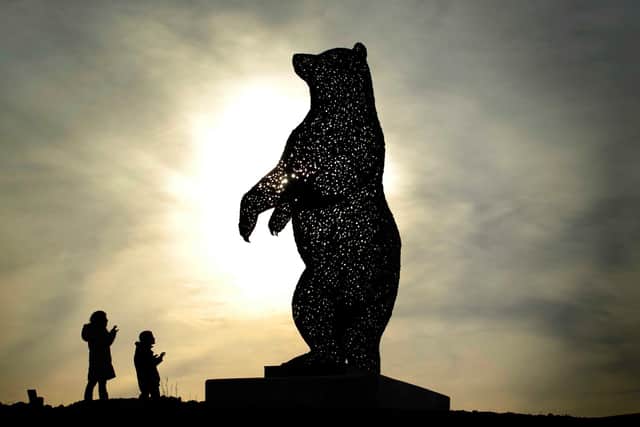 Andy Scott Giant Bear Sculpture at Dunbar Hallhill Development, East Lothian.