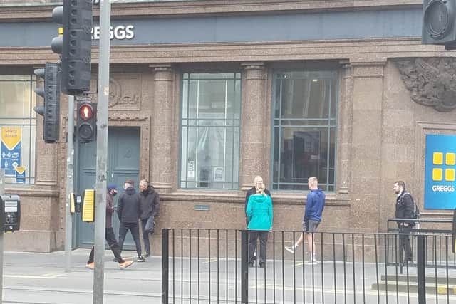 A queue started to form outside Greggs at Shandwick Place ahead of the re-opening.