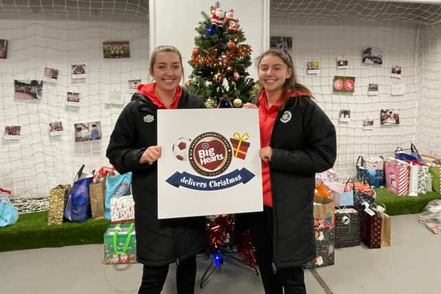 The Hearts Women Team supporting Big Hearts' Gift Back initiative. From left: Clare Williamson & Addie Handley. Picture: Contributed
