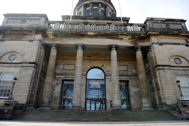 Spiky railings will be installed to deter the homeless from sleeping on the steps at West Register House in Charlotte Square, Edinburgh. Picture: Michael Gillen.
