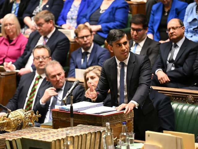 Prime Minister Rishi Sunak speaking during Prime Minister's Questions in the House of Commons
