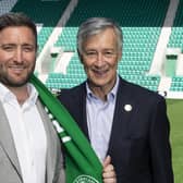 Ron Gordon, right, with new Hibs manager Lee Johnson