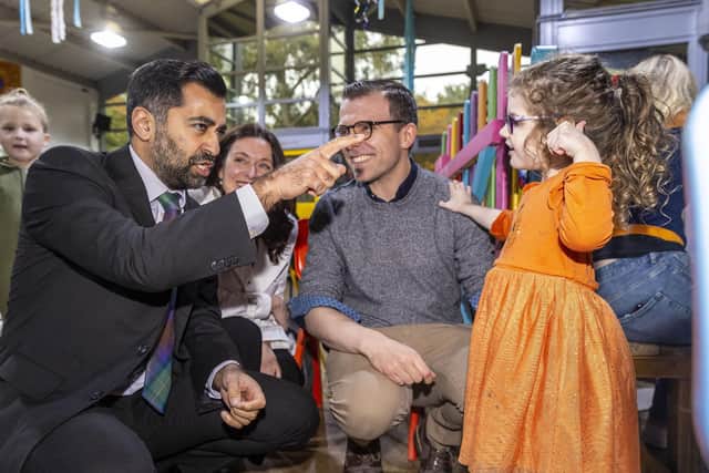 First Minister Humza Yousaf meets children and families who benefit from services at The Yard in Edinburgh