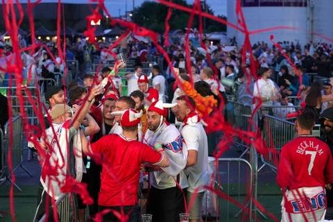 Fans in Manchester rejoiced as England made it through to the next stage of the Euros