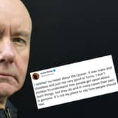 Irvine Welsh has deleted a 'crass' tweet about the Queen which was posted on the day of her funeral (Getty Images/ Twitter)