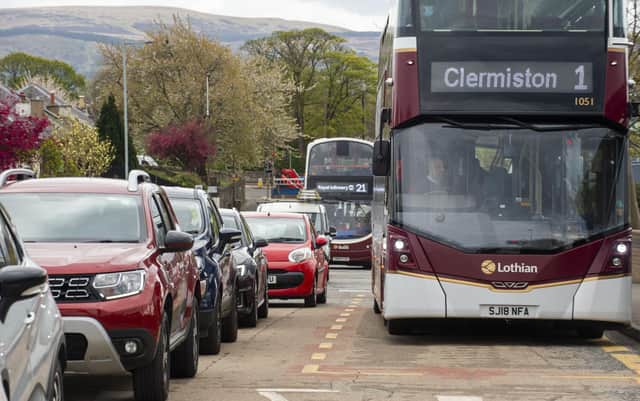 Traffic congestion in Edinburgh on Wednesday. Picture: Lisa Ferguson