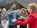 Humza Yousaf congratulates Nicola Sturgeon following the local government elections last year (Picture: Lesley Martin/PA)