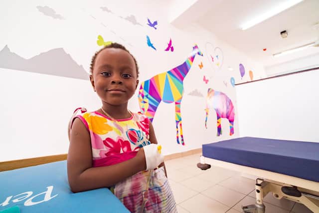 The colourful surroundings made this young patient's stay a more positive experience.