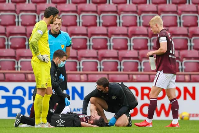 The centre-back went off injured in the clash with Livingston. (Photo by Alan Harvey / SNS Group)