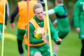 Innes Murray is put through his paces at the Hibernian Training Centre