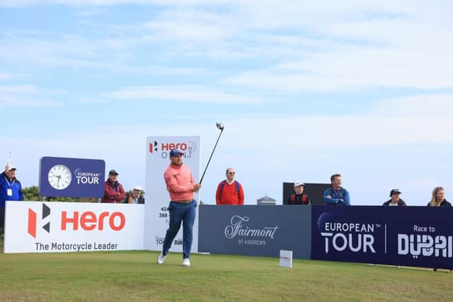 Richie Ramsay of Scotland tees off on the first hole during the first round of the Hero Open at Fairmont St Andrews. Picture: Andrew Redington/Getty Images.
