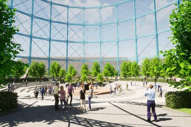 A new Gasholder Park is proposed to be created on Edinburgh's waterfront in the next few years. Image: Tetra Tech