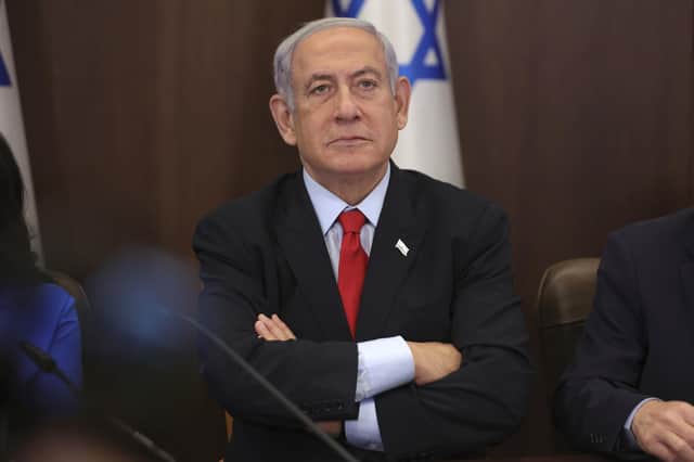 Israeli Prime Minister Benjamin Netanyahu attends the weekly cabinet meeting at the prime minister's office in Jerusalem. (Photo: Abir Sultan/Pool Photo via AP)
