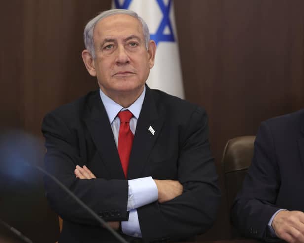 Israeli Prime Minister Benjamin Netanyahu attends the weekly cabinet meeting at the prime minister's office in Jerusalem. (Photo: Abir Sultan/Pool Photo via AP)