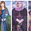 Portraits of women executed in Dalkeith for witchcraft will now hang in the town with (left to right) Christian Paterson, Beatrix Leslie and Janet Cook among those now immortalised. PIC: Dalkeith Arts.
