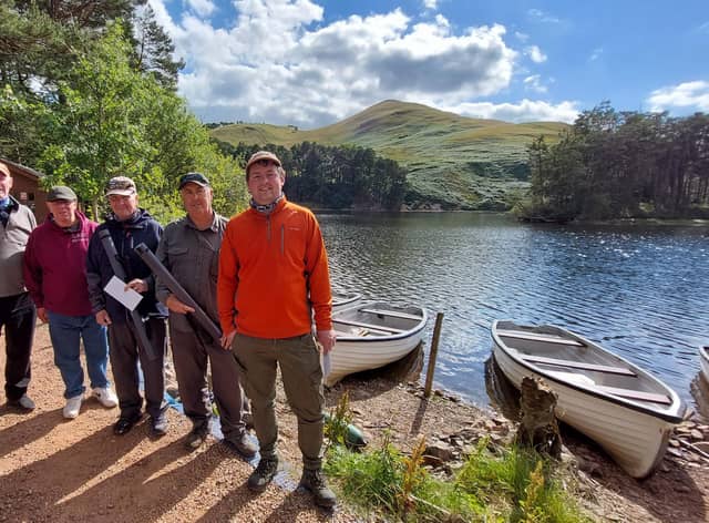Bill Taylor (second from left) with prizewinners in the recent Scierra Pairs, one of Britain's top fly fishing events. (Pic: Nigel Duncan)