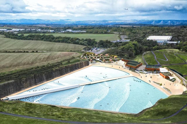 Details were revealed of the world's first inland surfing resort, due to open at Ratho in September 2024.  Lost Shore Surf Resort Edinburgh will feature Europe's largest wave pool, luxury lodges and restaurants. Partnering with Spanish firm Wavegarden, the resort will use cutting edge wave technology capable of producing up to 1000 customisable waves per hour.