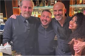 Line of Duty actor Martin Compston, second from left, has launched a swanky private members club. Photo. Martin Compston / Instagram